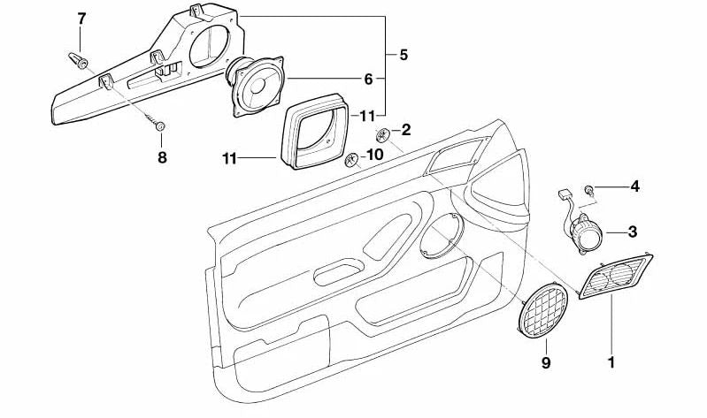 Hifi tweeter speaker left for BMW 7 Series E38 (OEM 65138375009). Original BMW