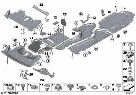 Tankschutz gegen Stöße, rechts für BMW X5 E70, E70N Série X6 E71, E72 (OEM 51757158406). Original BMW.