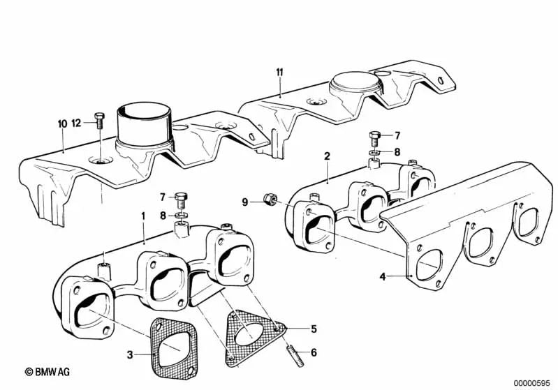 Junta sin asbesto para BMW Serie 3 E21, E30, Serie 5 E12, E28, Serie 6 E24, Serie 7 E23 (OEM 18111723843). Original BMW