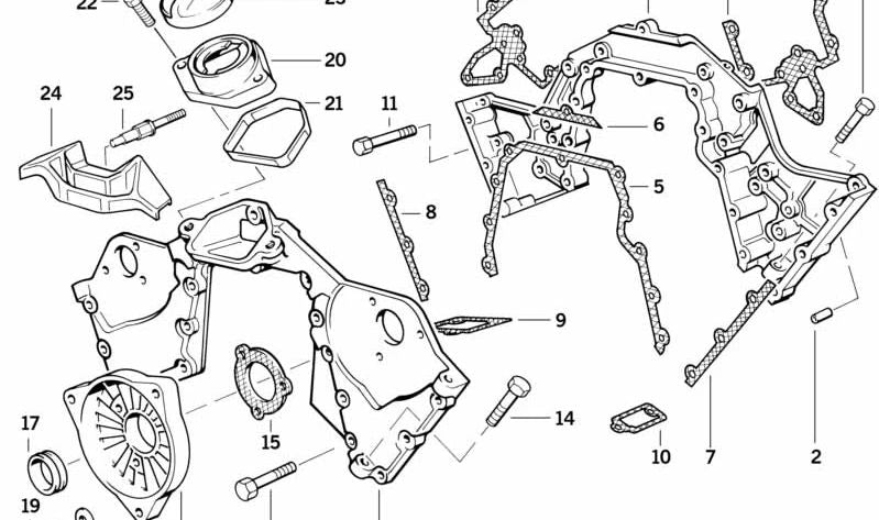 Junta de tapa de cadena sin amianto para BMW E32, E31 (OEM 11141733430). Original BMW