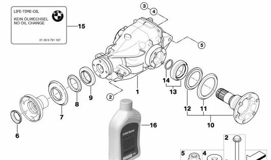 Engranaje de eje trasero para BMW X3 E83N (OEM 33107567993). Original BMW