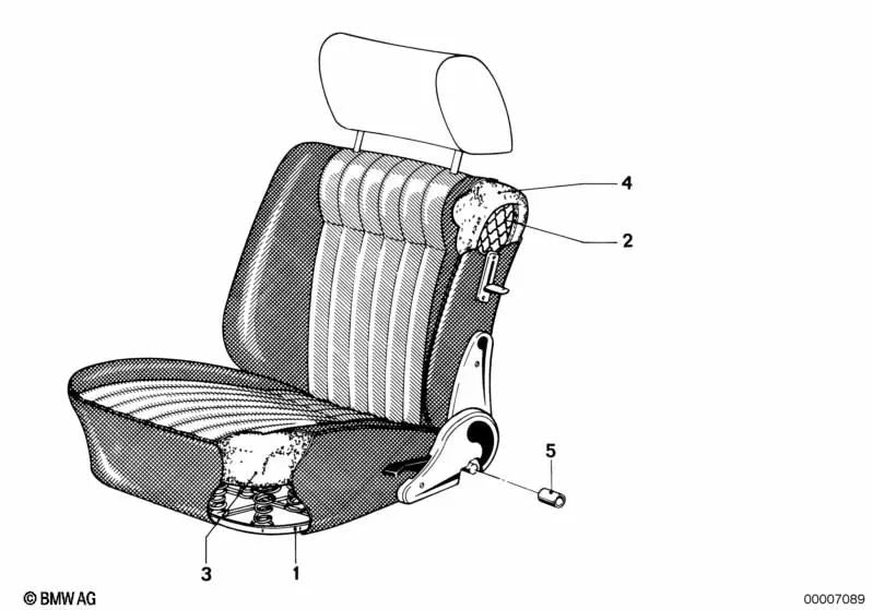 Cojín del asiento delantero para BMW (OEM 52111824774). Original BMW