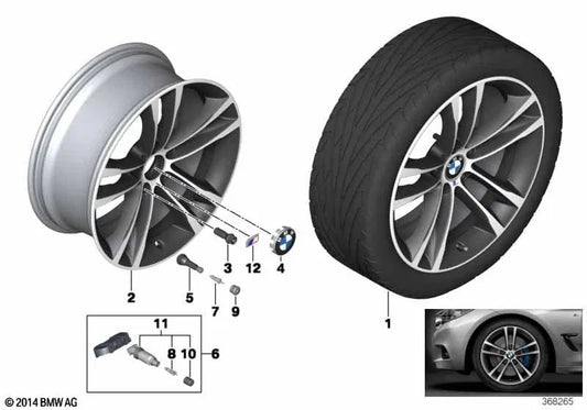 Llanta de aleación ligera negro jet uni para BMW Serie 3 F34, F34N (OEM 36118094687). Original BMW.