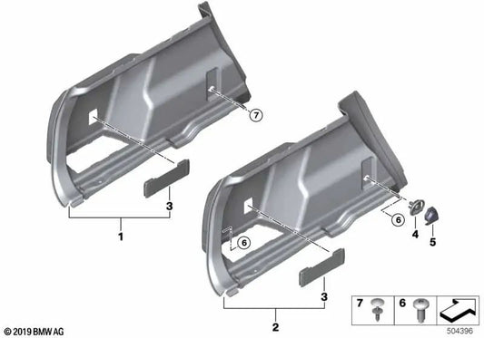 Left boot liner for BMW X1 F48, F48N (OEM 51477425643). Original BMW.