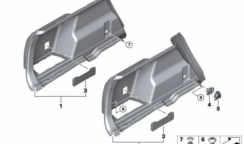 Il rivestimento laterale sinistro dell'Ousto OU 51479462055 per BMW F48 (X1). BMW originale.