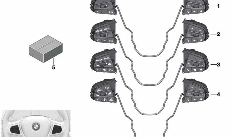 Interruptor para volante multifunción OEM 61315A587A9 para BMW G20, G21, G28, G22, G23, G26. Original BMW.