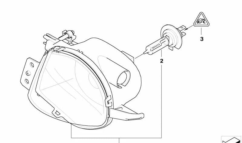 Faros antiniebla derecho para BMW Serie 3 E90, E91 (OEM 63177158542). Original BMW