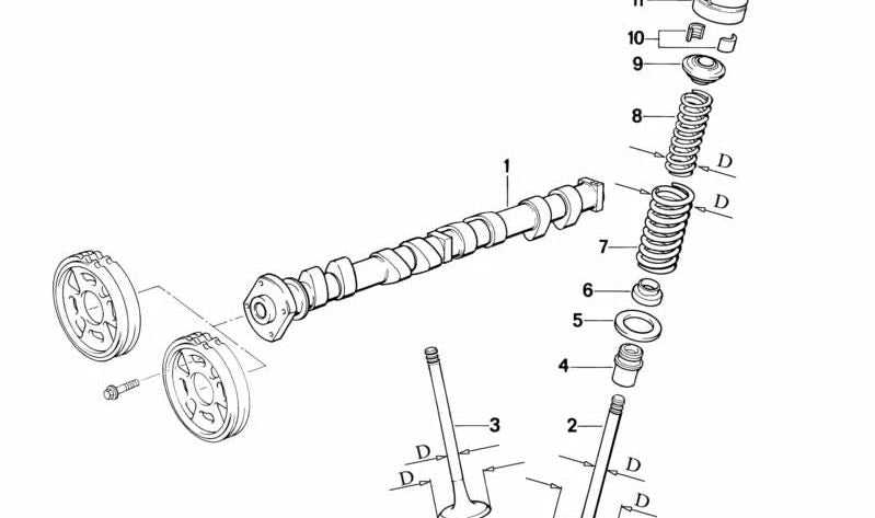 Árbol de levas de escape para BMW Serie 3 E30 (OEM 11311727138). Original BMW