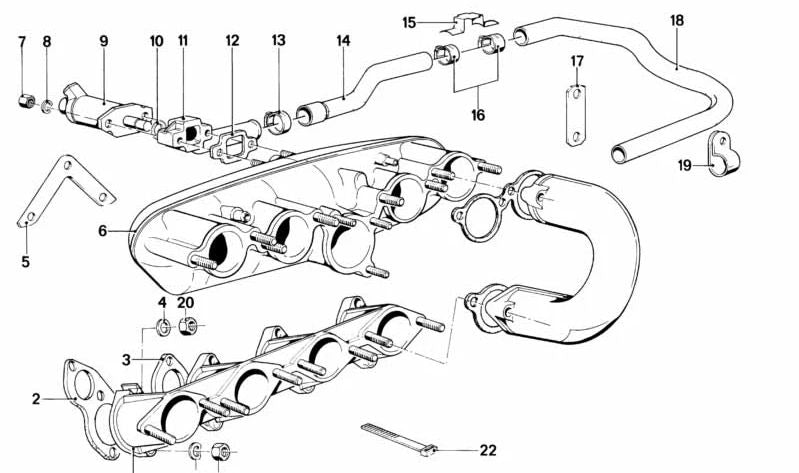 Pipe for BMW Series 3 E21, Series 5 E12 (OEM 11611263364). Genuine BMW