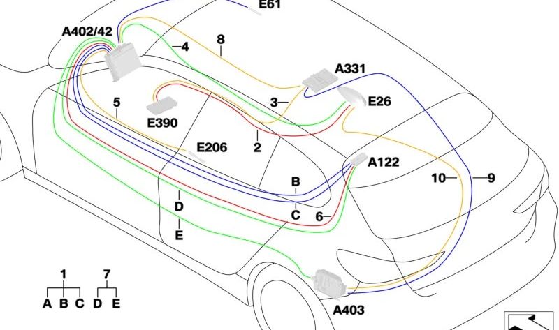 Cable de antena DAB OEM 61119432767 para BMW Serie 1 (F40). Original BMW