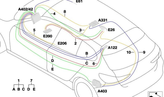 Cable de antena DAB OEM 61119432767 para BMW Serie 1 (F40). Original BMW