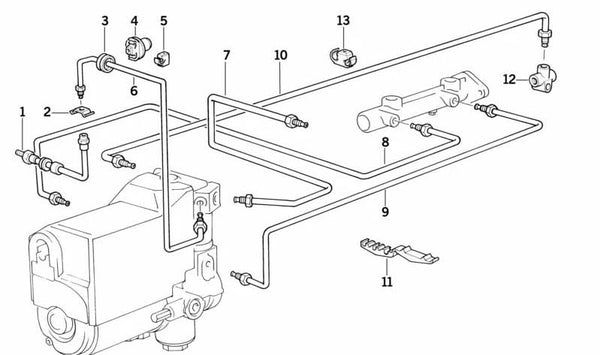 Tubería para BMW Serie 3 E21, Serie 5 E12, E34 (OEM 34321153845). Original BMW