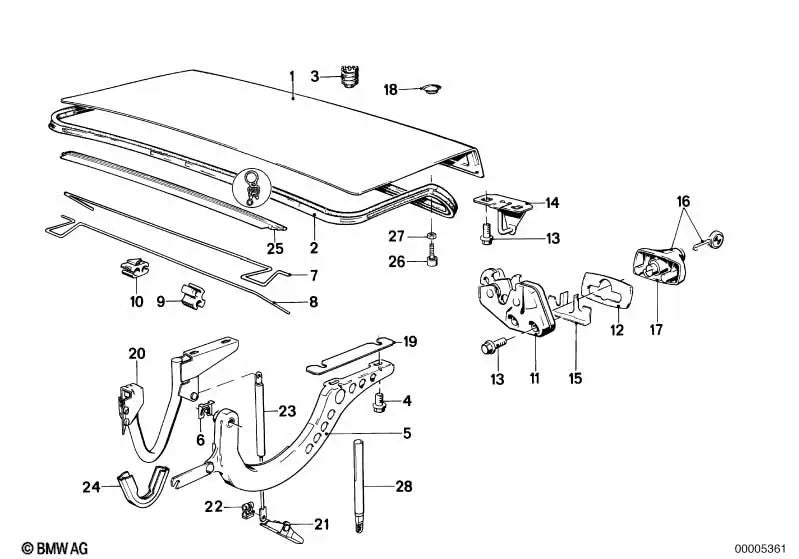 BMW -Scheibe für mehrere BMW -Modelle/-serien (OEM 51232204624). Original BMW