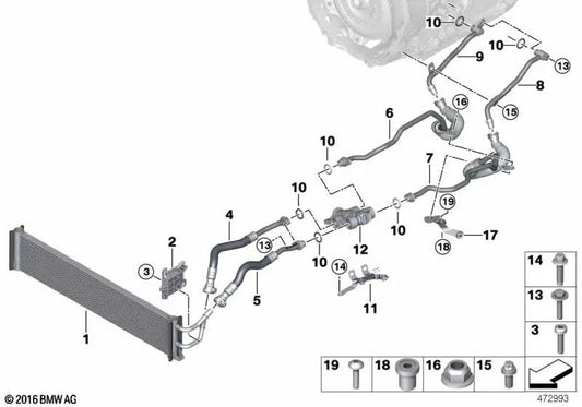 Soporte Termostato para BMW F90, G30, G11, G12, G12N (OEM 17228624268). Original BMW.