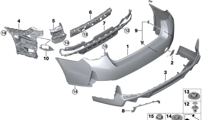 Listón de acento trasero izquierdo para BMW (OEM 51129463799). Original BMW