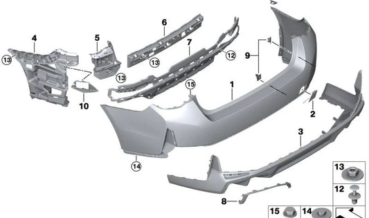 Defensa trasera inferior OEM 51128737066 para BMW G26 (Serie 4 Gran Coupé). Original BMW.