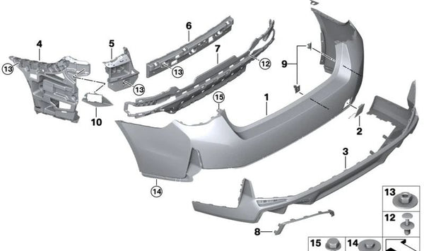 Moldura trasera derecha OEM 51125A09998 para BMW G26 (Serie 4 Gran Coupé). Original BMW