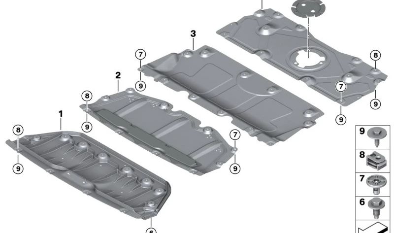 Cubrecárter delantero OEM 51757340857 para BMW G42, G20, G21, G28, G22. Original BMW.