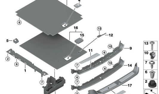 Gancho para BMW F25, F26 (OEM 51477292604). Original BMW