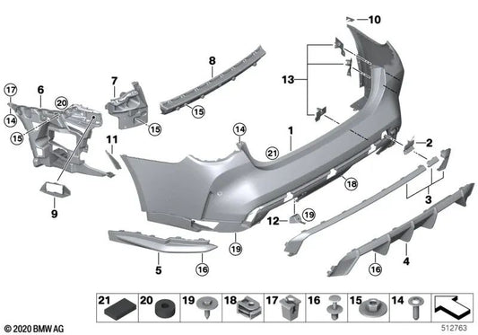 Rechter Trichterdämpfer für BMW G82, G83 (OEM 51128082368). Original BMW