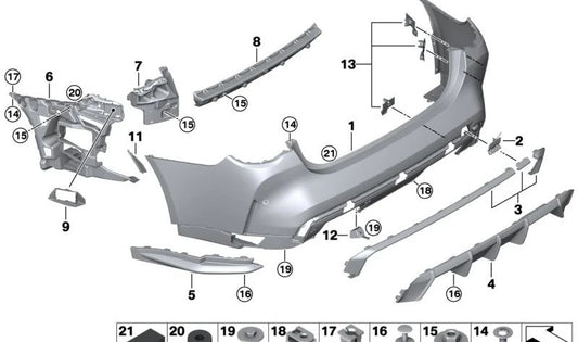 Kit di sensore di parcheggio posteriore (PDC/PMA) OEM 51128086599 per BMW G82, G83. BMW originale.