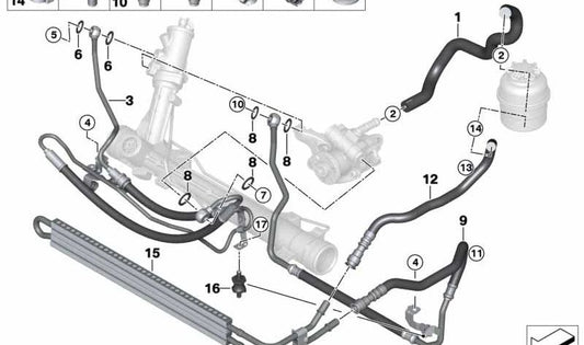 Manica di espansione OEM 32416784391 per BMW E82, E88, E90, E91, E92, E93. BMW originale.