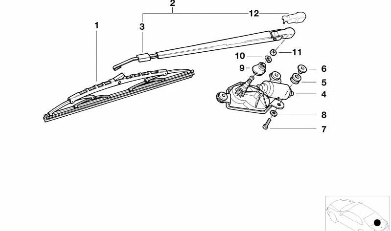 Limpiaparabrisas para BMW Serie 3 E46, Serie 5 E39 (OEM 61627140956). Original BMW