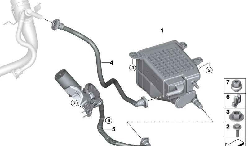 Filtro de carbón activo para BMW Serie 5 G60, G68 (OEM 16139894693). Original BMW