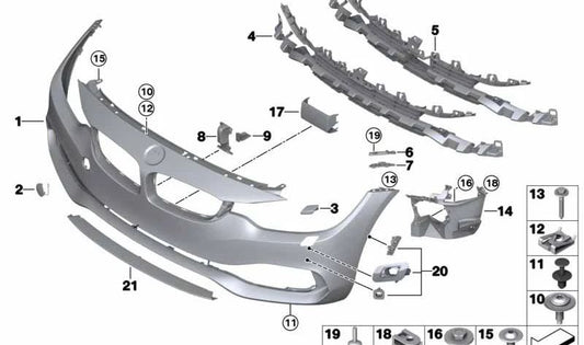 Zentrallufteingangseinsatz für BMW 4 F32N -Serie, F33N, F36N (OEM 51117432612). Original BMW