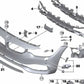 Front side panel bracket upper left for BMW F32, F33, F36 (OEM 51117294679). Original BMW