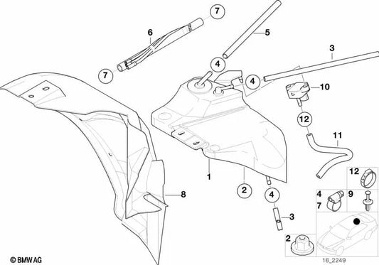 Tank pressure sensor for BMW 3 Series E36 (OEM 16141182581). Genuine BMW.