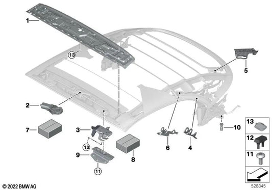 Placa de arranque derecha para BMW Serie 8 F91, G14 (OEM 54349448954). Original BMW.