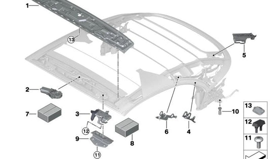 Kit de reparación de cierre OEM 54349448957 para BMW F91, G14. Original BMW.