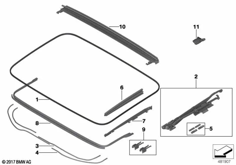 Soporte Deflector de Viento para BMW G31, G32 (OEM 54107474472). Original BMW