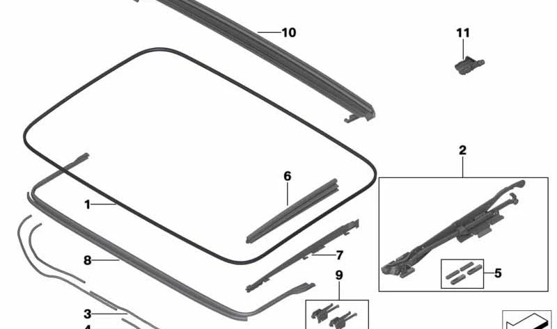 OEM Water Gutter 54107474473 for BMW G31, G32. Original BMW.