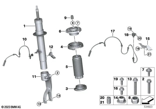 Tuerca combinada para BMW Serie 5 G60, Serie 7 G70, i I20, X5 F95, G05, G18, X6 F96, G06, X7 G07, XM G09 (OEM 07148835360). Original BMW