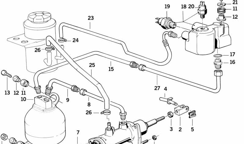 Tuyau de frein OEM 3431160665 pour BMW E32. BMW d'origine.