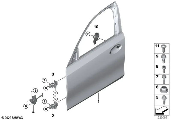 Crashpad Puerta superior derecha para BMW Serie 3 G20, G21, G28, G80, G81 (OEM 51719448118). Original BMW