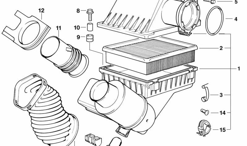 Toma de admisión para BMW E34, E32 (OEM 13711736630). Original BMW