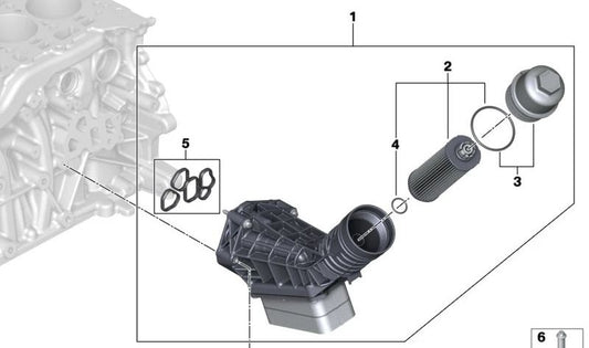 Juego de juntas para BMW Serie 3 G20N, G21N, Serie 4 G22N, G23N, G26N, Serie 5 G60, Serie 7 G70, X3 G45, X5 G05N, G18N, X6 G06N, X7 G07N, XM G09 (OEM 11425A473E7). Original BMW