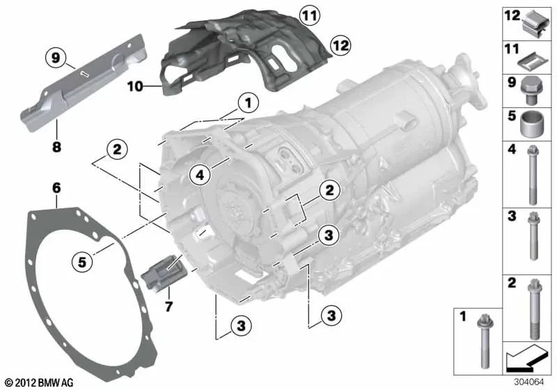 Tapa de cierre para BMW F30, F10, F01N, F02N (OEM 24147604987). Original BMW