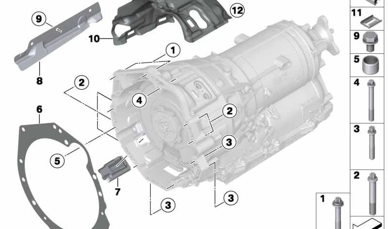 Cubierta protectora inferior OEM 24147603857 para BMW F30, F10, F01, F02. Original BMW.