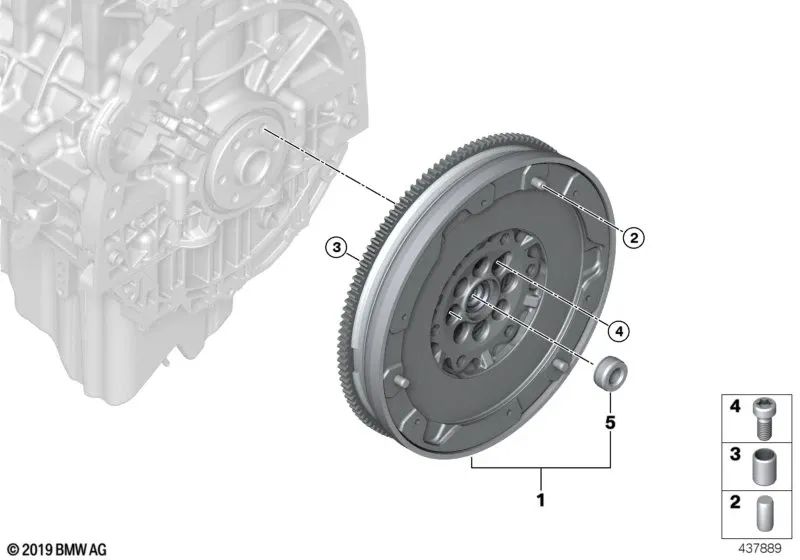 Volante bimasa para BMW E82, E88, E90, E91, E92, E93, E60N, E61N, E89 (OEM 21207590942). Original BMW