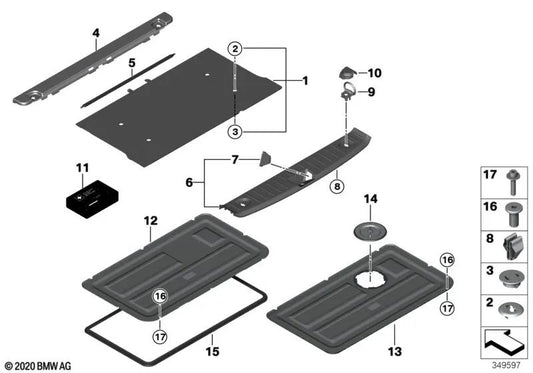 Boot floor for BMW i I01, I01N (OEM 51487362862). Genuine BMW.