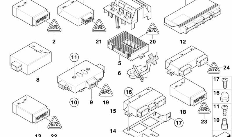 Soporte Módulo de Luz para BMW Serie 5 E60, E61 y Serie 6 E63, E64 (OEM 61356922299). Original BMW