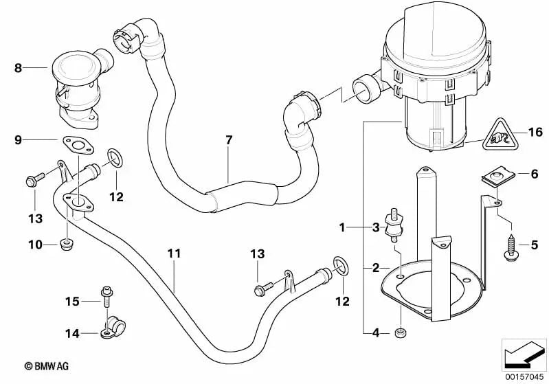 Tubuladura para BMW Serie 5 E39 (OEM 11721438263). Original BMW