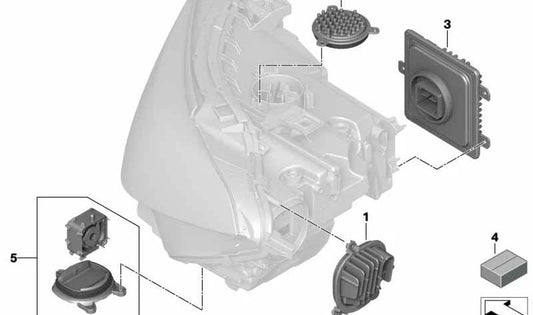 Módulo LED intermitente / luz diurna izquierdo OEM 63119498647 para BMW F91, F92, F93, G14, G15, G16. Original BMW.