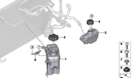 Depósito de Expansión para BMW Serie 2 F87N (OEM 17138089488). Original BMW