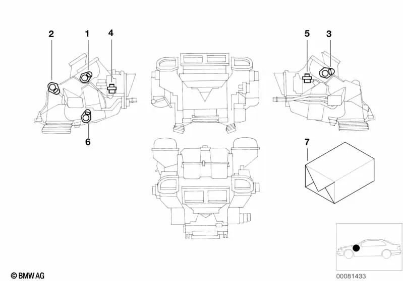 Actuador de Presión Trasera para BMW Serie 5 E39, X5 E53 (OEM 64116935443). Original BMW