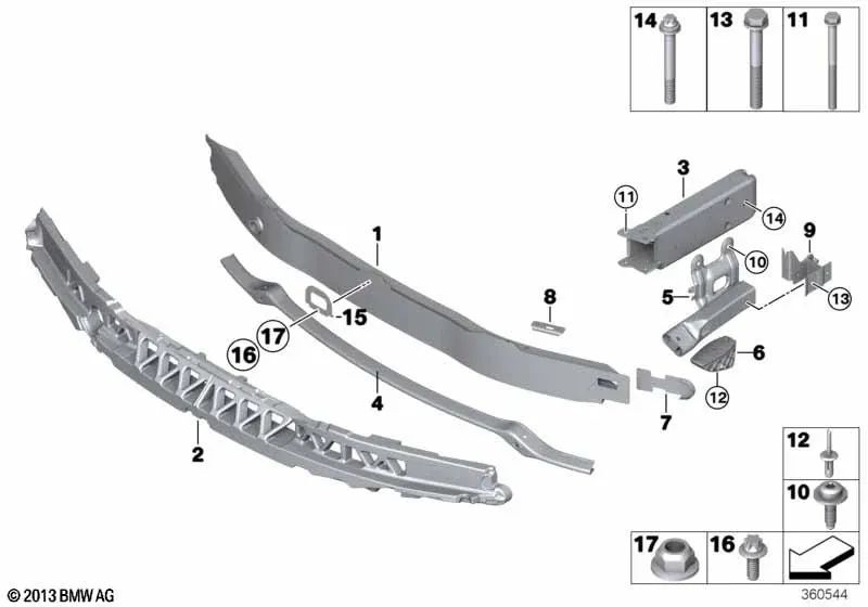 Amortiguador delantero para BMW F34, F34N (OEM 51118057321). Original BMW